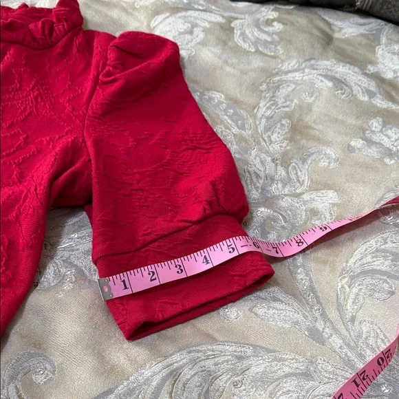 Lilly Pulitzer Red Midi Dress with Puff Sleeves - Picture 8 of 9